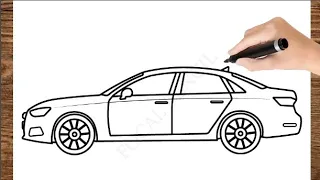 How To Draw Audi A4 / How To Draw A Car