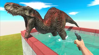 I Drop T-Rex into Piranha Tank - Animal Revolt Battle Simulator