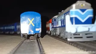 Parallel passing centy indian passenger train | Track changer rail king and centy toy train