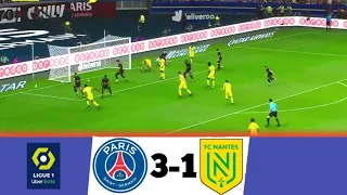 PARIS SAINT-GERMAIN vs FC NANTES (3-1) Ligue 1 2021/22 Resumen (PSG-FCN)