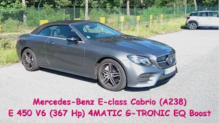 0-100 km/h Mercedes-Benz E-class Cabrio (A238) E 450 V6 (367 Hp) 4MATIC G-TRONIC EQ Boost (2019)