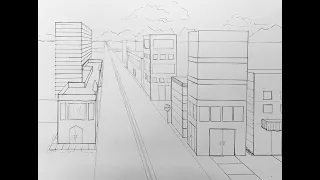 Cityscape in 1-point Perspective