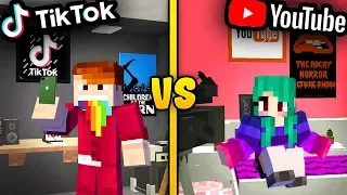 TAJNA BAZA TIKTOK VS TAJNA BAZA YOUTUBE! - Minecraft | CZOKLET VS GAENALI