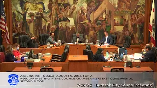 Burbank City Council Meeting - July 26, 2022