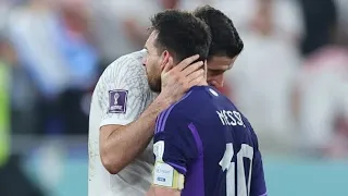🥰Lionel Messi and Robert Lewandowski shared a moment after the final whistle