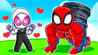MAX LEVEL Strength in Push Ups Simulator With Spiderman & Gwen!