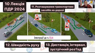 10 Лекція ПДР 2024. Розташування транспортних засобів на дорозі. Швидкість руху. Дистанція. Інтервал