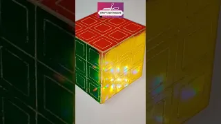Holographic Rubik's cube resin coaster #resincoaster