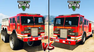 Fire Truck vs Big Monster Fire Truck - GTA 5 Cars Which is best?