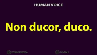 How To Pronounce Non ducor, duco