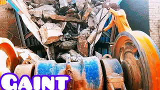 "Amazing Stone Masonry Crushing Working - Heavy Machinery in Action!" #stonecrushing #asmr #trending