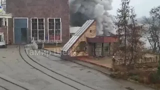 Момент прилетов по ДнепроГЭС в Запорожье.