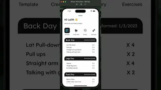 Workout Tracker 1 week progress - React Native/ Firebase App - Laith Alayassa