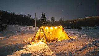 First Time Hot Tent Camping In The Snow