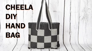 cheela 4 / flat patch work tote bag with zip pocket /DIY Bag Vol 22