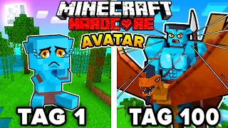 Ich überlebe 100 TAGE als AVATAR in Minecraft Hardcore!