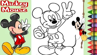 Mickey mouse ,lets colour a beautiful mickey mouse step by step with kids drawing