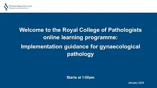 Implementation guidance for gynaecological pathology