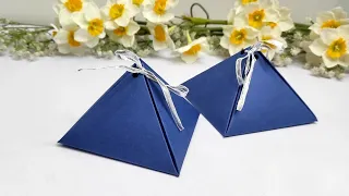 How to Make Easy Triangular Gift Box🎁|DIY Trendy Origami Triangular Gift/Bid Box Tutorial✨|