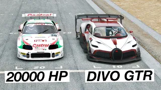 Toyota Supra 20000 HP vs Bugatti Divo GTR at Special Stage Route X