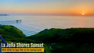 La Jolla Shores Sunset with UCSD Scripps Pier - Relaxing Piano Music