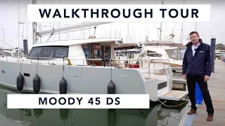 Moody 45 DS Walkthrough Tour - Stunning Deck Saloon Boat with many extras and features!