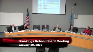 Brookings School Board Meeting January 29th, 2020