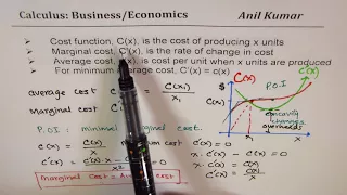 Cost Marginal and Average Cost Business Economics Calculus Applications