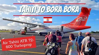 Air Tahiti Flight from Papeete (PPT) to Bora Bora (BOB) ATR 72-600 - 4K