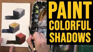 How to Paint COLORFUL SHADOWS in Watercolor!