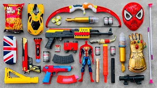 Spider man Action series Bow Arrow, Guns & Equipment, Potato Chips, Gauntlet, AN94 AR Gun, Knife