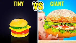 MINI FOOD vs GIANT FOOD CHALLENGE || Mouth-Watering Recipes You Should Try