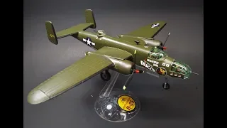 Atlantis B-25 Mitchell Bomber Airplane 1/64 Scale Model Kit Build Review