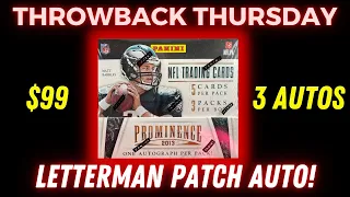 Throwback Thursday! 2013 Panini Prominence Football Hobby Box - $99 = 3 Autos!