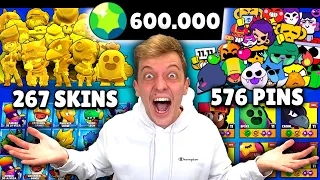 Ich zeige euch meinen 30.000€ ACCOUNT in Brawl Stars! 😱 (267 Skins, 576 Pins, 52 Maxed Brawler)