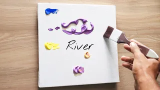 Snowy river Acrylic painting tutorial/Day#30