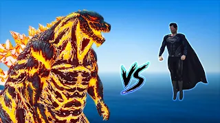 Black Superman Vs Nuclear Godzilla Earth || God Battle ( GTA V Mods )