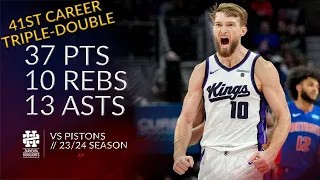 Domantas Sabonis 37 pts 10 rebs 13 asts vs Pistons 23/24 season