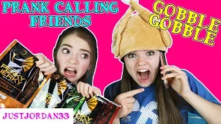 PRANK CALLING FRIENDS Turkey Jerky Challenge! / JustJordan33