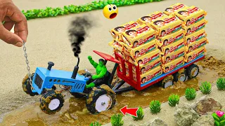 top diy mini tractor full trolley stuck in mud with parle G science project