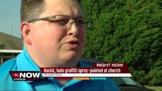 Riverview church vandalized with swastikas, racist graffiti