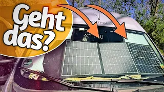 Solarpanel HINTER der Windschutzscheibe? Wie gut funktioniert das? Vergleich & Test mit 135W Solar.