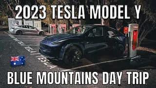 2023 Tesla Model Y Blue Mountains Day Trip Blaxland Supercharger Test