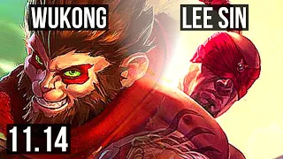 WUKONG vs LEE SIN (JUNGLE) | 14/2/10, 1500+ games, 900K mastery, Dominating | EUW Master | v11.14