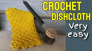 How to crochet a dishcloth for beginners #2 [EASY Washcloth]