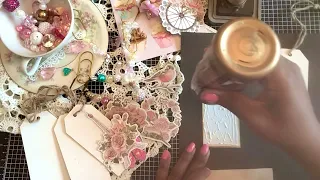 WOODEN TAG | SHABBY CHIC Valentine| TUTORIAL EASY & BEAUTIFUL😍Links in description #satmornmakes