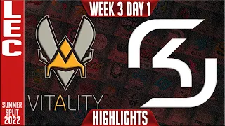 VIT vs SK Highlights | LEC Summer 2022 W3D1 | Team Vitality vs SK Gaming