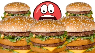 ASMR BIG MAC EATING with RED BALL 4 MUKBANG ANIMATION #Shorts