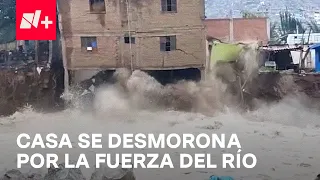 Ciclón Yaku: Casa se derrumba por la fuerza de un río en Perú - N+