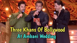 #srk #salmankhan #aamirkhan having a fun conversation at #ambani #wedding #trending #viral #comedy